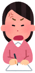 ノートに書く姿(怒り)