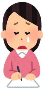ノートに書く姿(悲しみ)